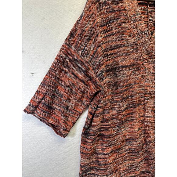 PureJill Womans Rust Multicolored Oversized V Neck Tunic Sweater XL Lagenlook - Picture 3 of 8